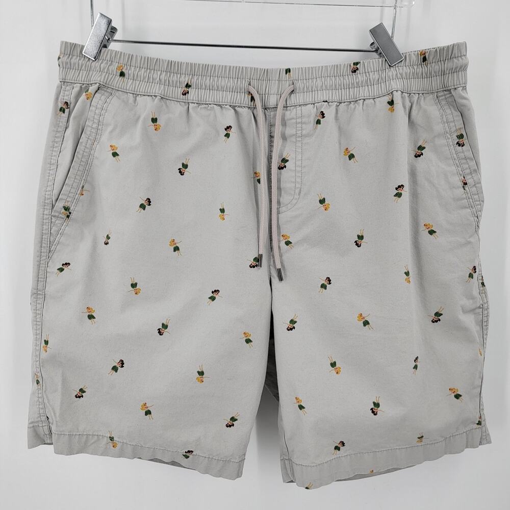 Charleston Threads Shorts Mens XL Hula Print Pockets Pull On Stretch Waist